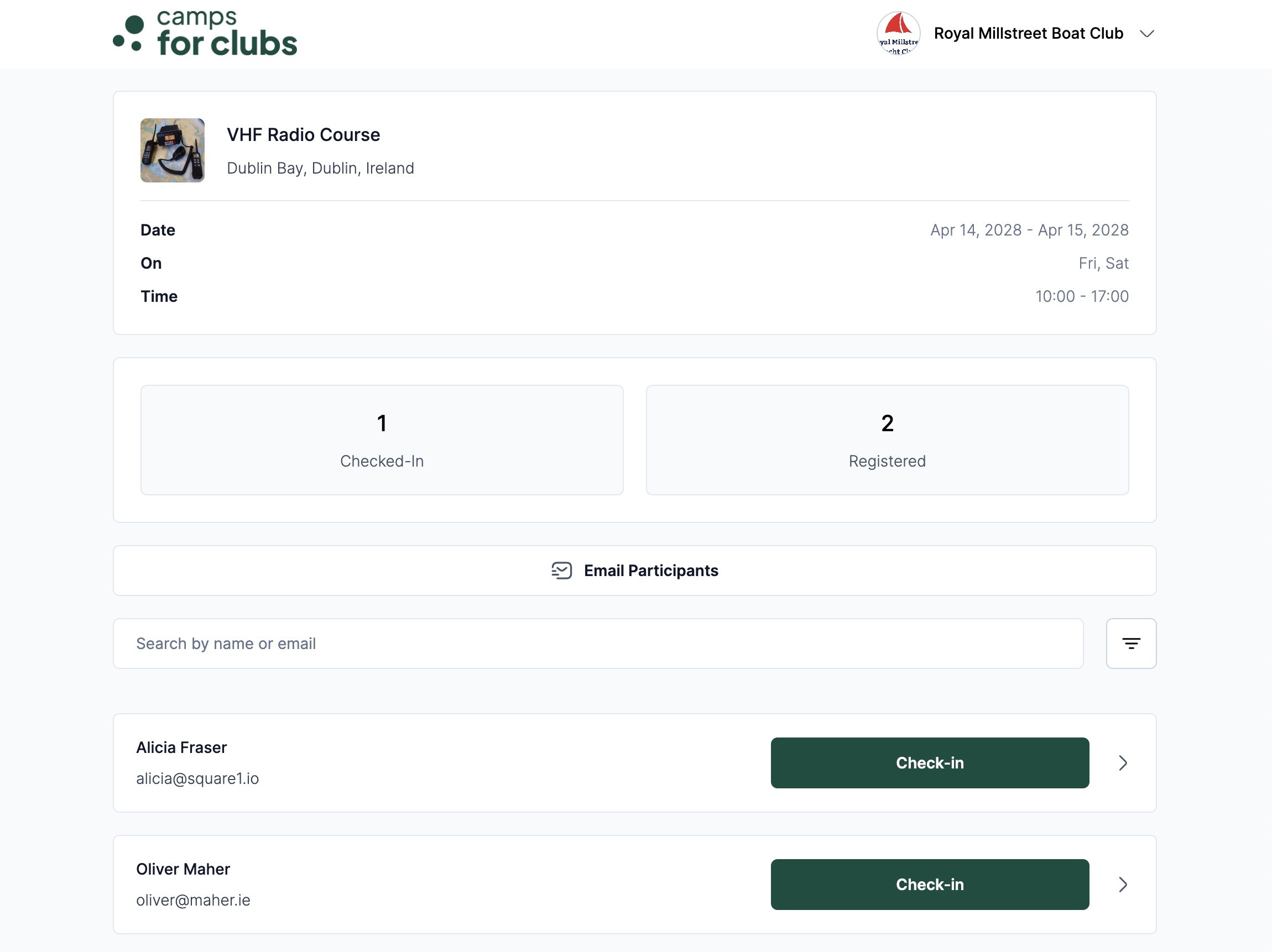 Registro presencial con aplicación web